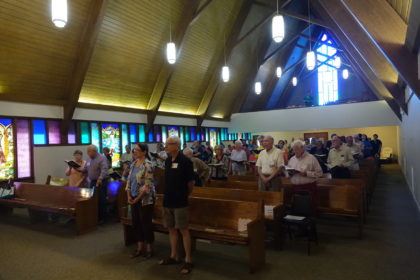 Broadmor sanctuary provides elbow room and vaulted ceiling in the sanctuary